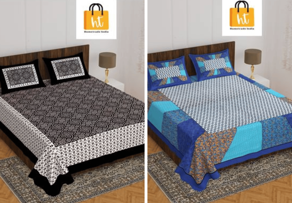 2201-Hometrade India- Standard Double Size (90*100 in )-Combo Double Bedsheet