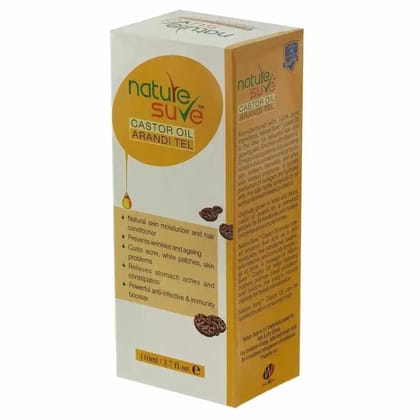 Nature Sure Cold-Pressed Castor Oil (Erand Tail) - Therapeutic Carrier Oil for Skin, Hair and Health