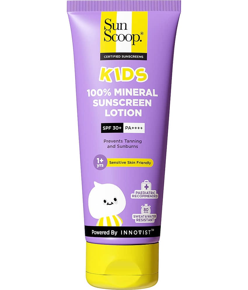 Sunscoop Kids Lotion 100% Mineral Sunburns Sunscreen Spf30+ Pa++++ For Sensitive Skin Friendly, 75ml (Pack of 1)