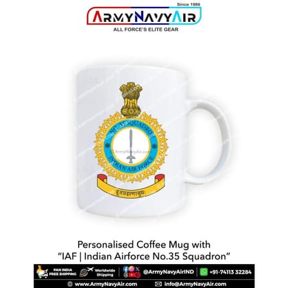 ArmyNavyAir IAF No 35 Squadron Mug (1 Unit) | Premium Ceramic | Defence Collectible ArmyNavyAir IAF No 35 Squadron Mug (1 Unit) | Premium Ceramic | Defence Collectible