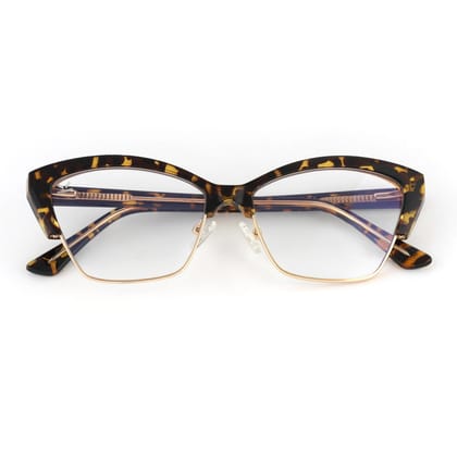 PERKEY Transparent Blue Light Spectacles Frame For Women - OPTL0015-C4-Medium / Leopard / Brown / Transperent