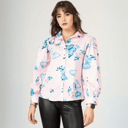 Floral with Butterfly Printed Designing Heavy Top by GlamaStitch-M