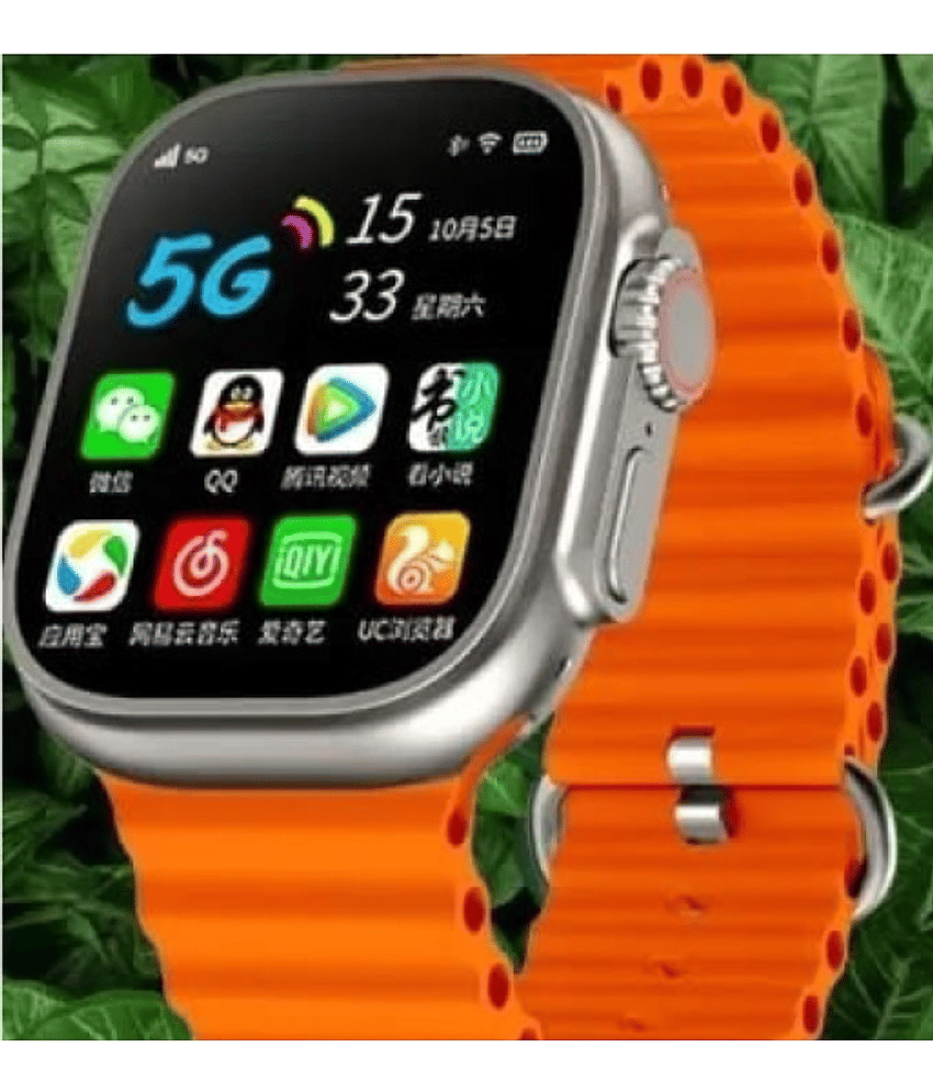WOF AMOLED BT Calling Smart Watch with Silicone Strap Upto 2-3 days Backup ( Orange )