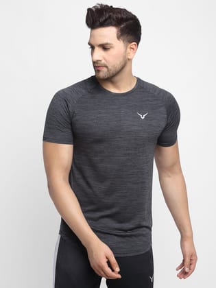 Invincible Men’s Fitness Jacquard Tee-Black / S
