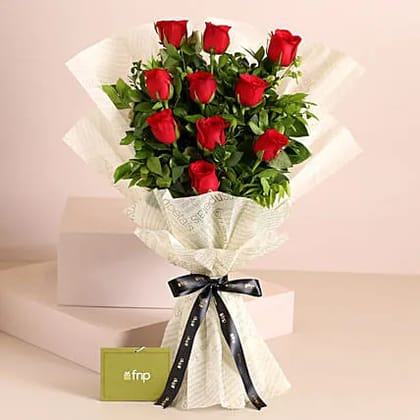 Elegant Vibes Red Roses Bouquet