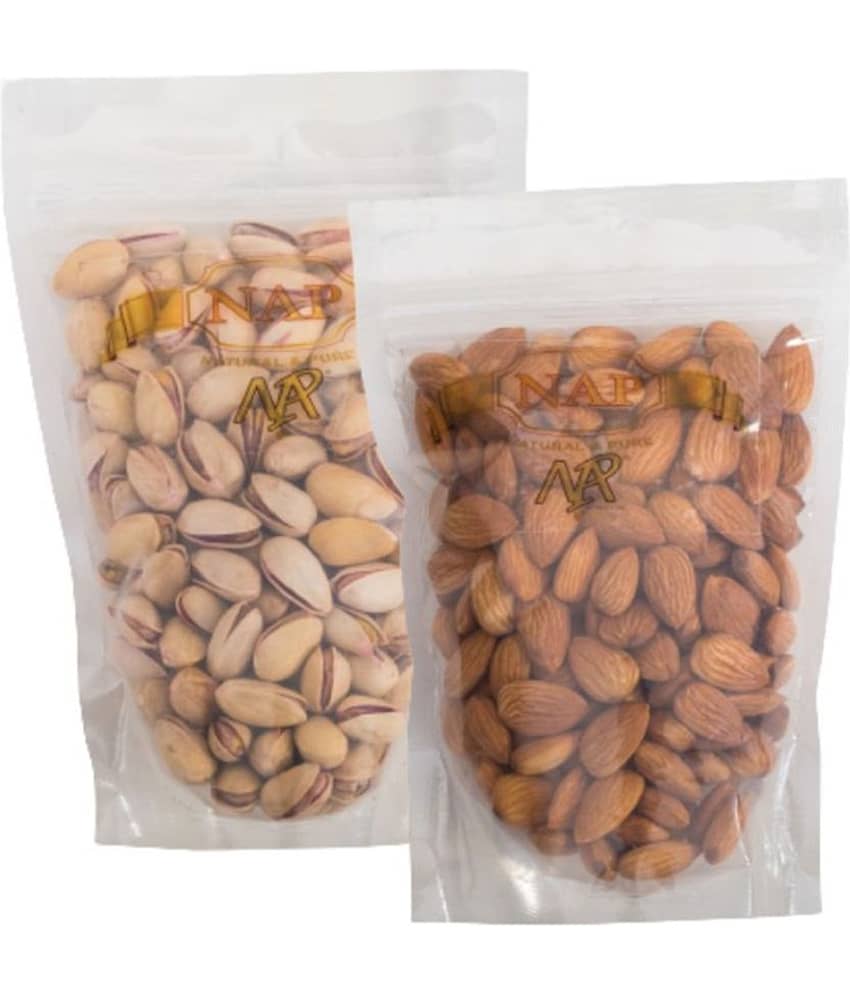 Nap Premium Quality Almonds & Salted Roasted Irani Pistachios (200g Each)