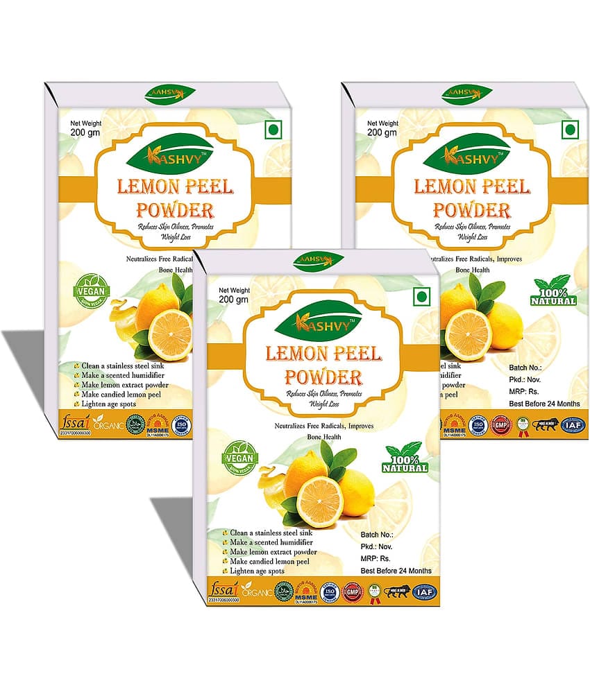 Kashvy Lemon Peel Powder 600 Gm Pack of 3