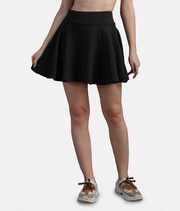 N-Gal - Black Polyester Women's Flared Skirt ( Pack of 1 )