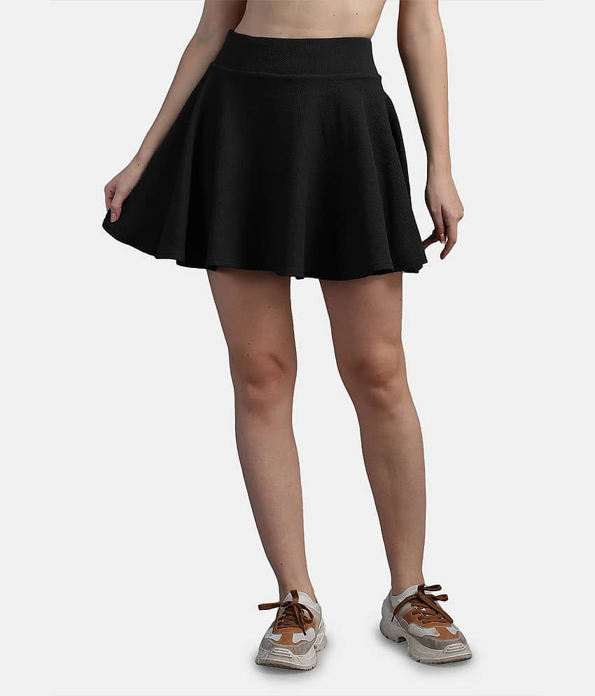 N-Gal - Black Polyester Women's Flared Skirt ( Pack of 1 )