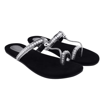 BLINDER Silver Slippers Flats 4