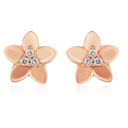 Senco Gold Adorable Daisy Kids Diamond Studs (1.8 gram / 0.07 Ct / HI-SI / 18K Rose Gold)