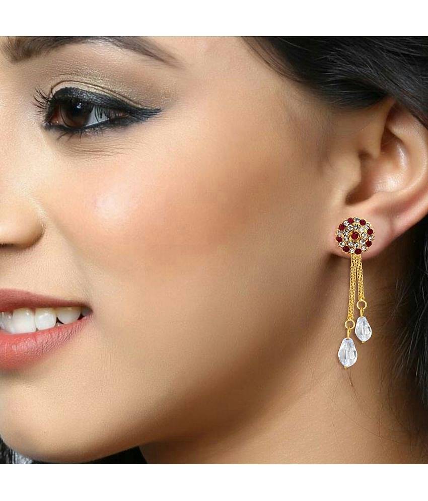 VIVASTRI Golden Drop Earrings ( Pack of 2 )