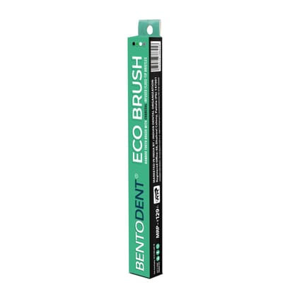 Bentodent Charcoal Bamboo Toothbrush Round Bottom Teeth Whitening Soft (Pack of 4)-Pack of 1