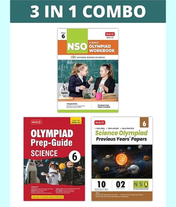 MTG National Science Olympiad (NSO) Workbook, Prep-Guide & Previous Years Papers (PYQs) with Mock Test Paper Class 6 - SOF Olympiad Books For 2024-25 Exam (Set of 3 Books)