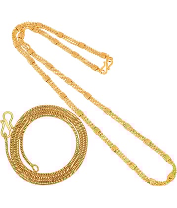 AanyaCentric Combo of 2 Gold Plated 28inches Long Fashion Chain