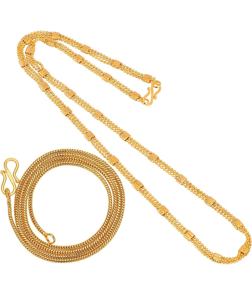 AanyaCentric Combo of 2 Gold Plated 28inches Long Fashion Chain