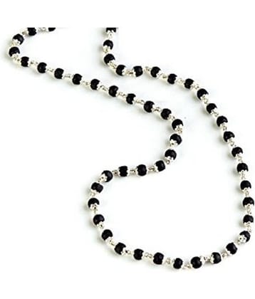 Black Silver Cap Tulsi Mala