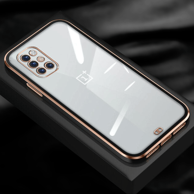 OnePlus 9R Gold Edge Electro-Plating Shining Case-Black