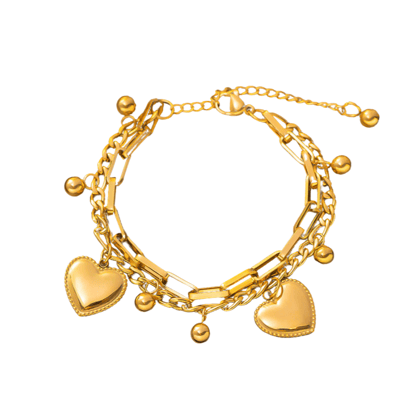 HEART DROP BRACELET - 18K GOLD-PLATED-Gold