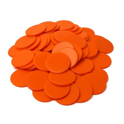 Plain Token Coin - Orange Color (100 Coins) - 32 mm (1.25 Inch) Diameter - Tea Tokens - Coffee Coins - Business Game Coin - Plastic Poker Chips - Flat Round Discs for Math, Rewards Plain Token Coin - Orange Color (100 Coins) - 32 mm (1.25 Inch) Diameter - Tea Tokens - Coffee Coins - Business Game Coin - Plastic Poker Chips - Flat Round Discs for Math, Rewards