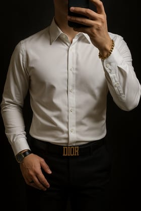 Ravello Formal Satin Shirt-S/38 / White