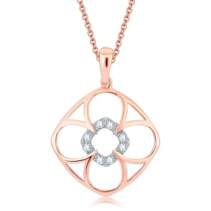 Senco Gold Subdued Ecstasy Diamond Pendant (1.6 gram / 0.09 Ct / HI-SI / 18K Rose Gold)