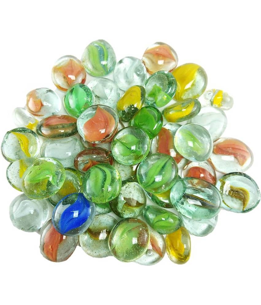 DS Multi-colored Round Glass Flower Pebbles/gravels/stone/beads for Aquarium, table, vase, fountain, Approx 50 Piece