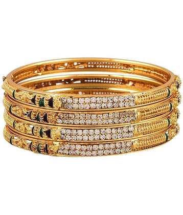 Zeneme Best Selleing Gold Plated Brass Bangles Jewellery For Women / Girls (2.4)