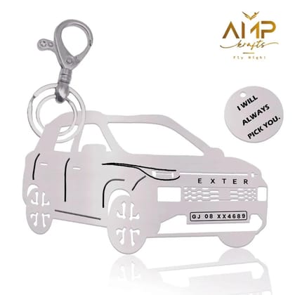 Hyundai Exter Keychain-Side View / Silver