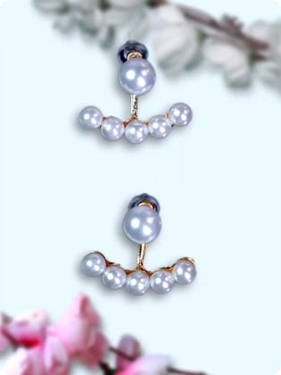 Stunning White Pearl Drop Earrings (Size Adjustable)