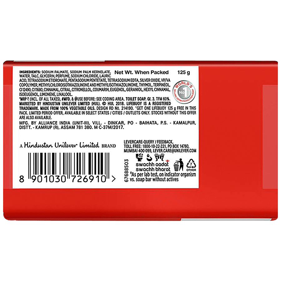 Lifebuoy Total 10 Soap Bar, 59 g (Pack of 4)