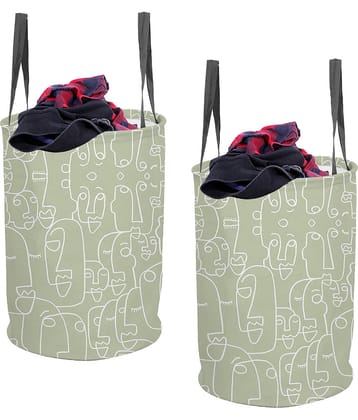 PrettyKrafts Laundry Basket for Clothes with Handles Round shape without lid (45 LTR) Pack of 2