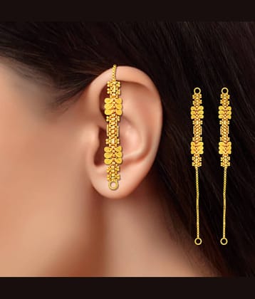 LUV FASHION Golden Ear Chain Earrings ( Pack of 1 )