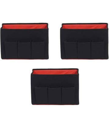 PrettyKrafts Magazine/Files Organiser - MultiUtility Storage Box Files/Catalogues Sorter - Desk Organizer - Black (Set of 3)