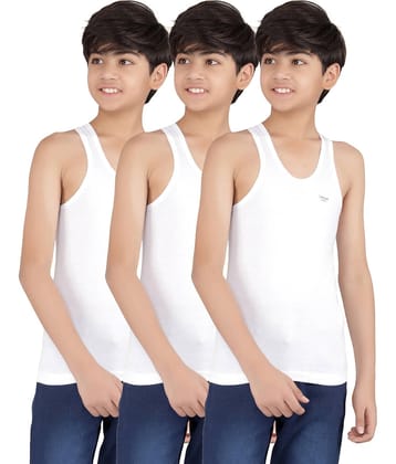 Dollar lehar Pack of 3 Boys Cotton Vest ( White )