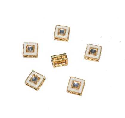 Meenakari Kundan Stone Components,Connector, Charms for Jewellery Making. (11X5 MM) , RCT-126-Per Packet of 12 Pcs / 11X5 MM