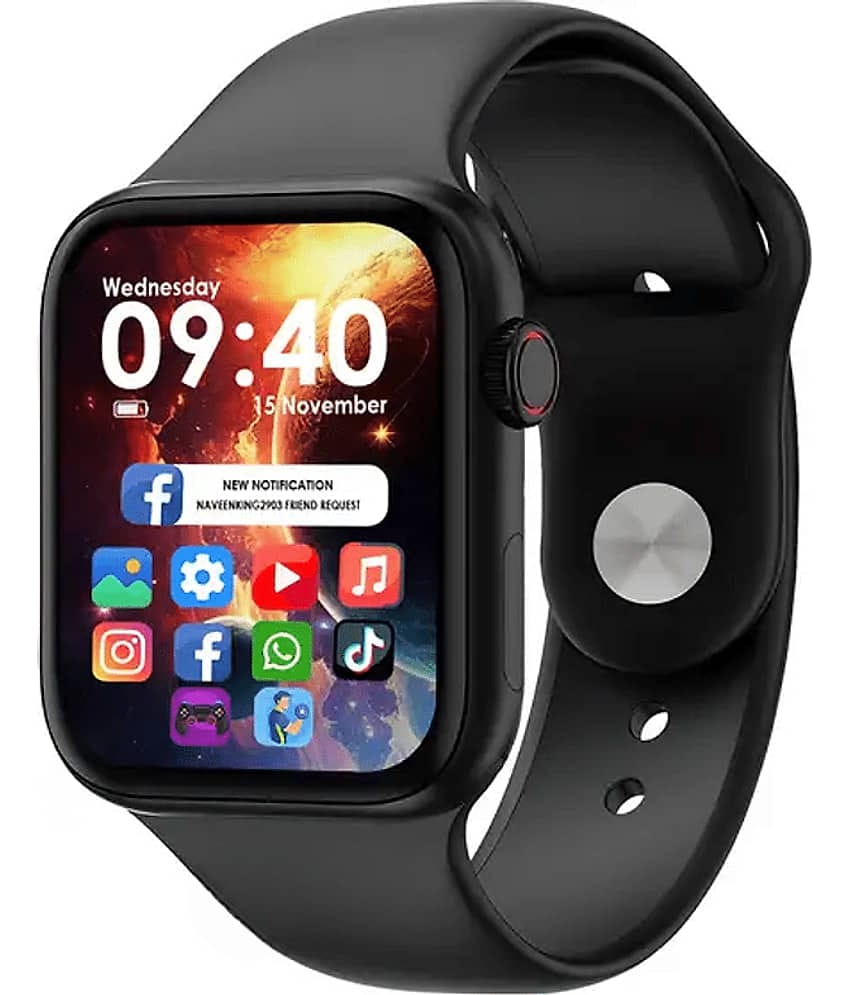 HEDU T500 BT Calling Smart Watch with Strap Upto 4 hours Backup ( BLACK )