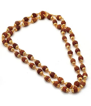 Jewar Mandi Neck Chain 70 CM Rudraksha Mala Gold Plated Real Look Daily Use Gold Brass & Copper 26 Inch Lord Shiva Chain Jewelry for Women & Girls, Men & Boys 6805