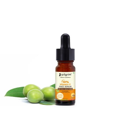 Pilgrim 10% Vitamin C Face Serum For Daily Brightness 10 ml | Face serum for glowing skin | Reduces Dark Spots & Evens Skin Tone | Fragrance Free | For Men and Women | All Skin Types | Pilgrim 10% Vitamin C Face Serum For Daily Brightness 10 ml | Face se