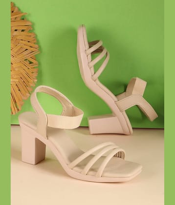 Aroom Cream Women's Sandal Heels