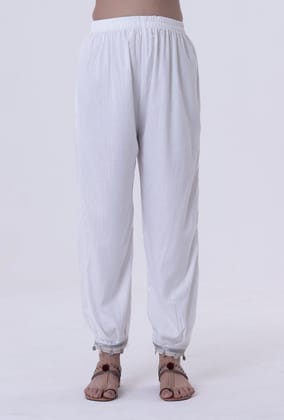 White Lurex Pant-L