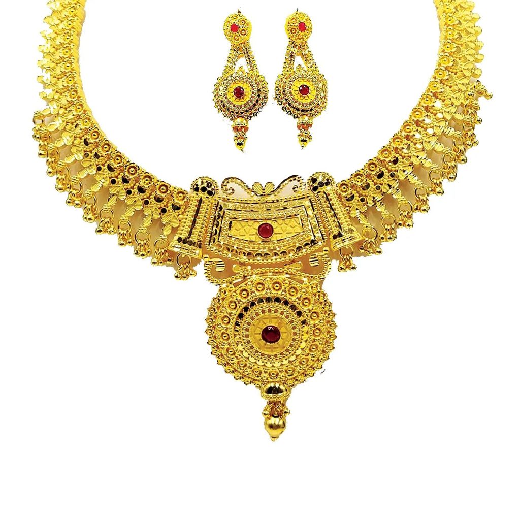 Minimalist One-Gram Gold-Plated Necklace Set Lightweight and Elegant.