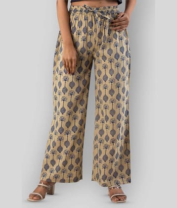 MAUKA - Beige Cotton Straight Women's Palazzos ( )