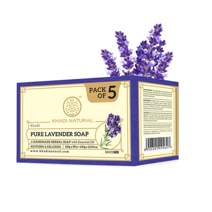 Khadi Natural Herbal Pure Lavender Soap Combo Pack Of 5 – 125gm Each Khadi Natural Herbal Pure Lavender Soap Combo Pack Of 5 – 125gm Each