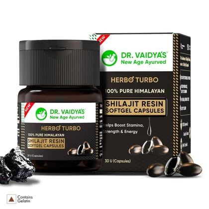 Herbo24Turbo Shilajit Resin SoftGel Capsules: 100% Effectiveness of Shilajit Resin in Convenience of Softgel Capsules 30 Day Pack