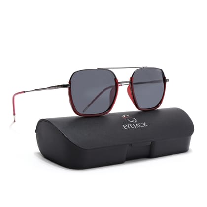 Eyejack Aura Red & Grey Wayfarer Polarized Sunglasses for Men & Women (2508PCL1531)