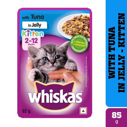 Whiskas Tuna in Jelly Kitten (2-12 Months) Wet Cat Food 80g Whiskas Tuna in Jelly Kitten (2-12 Months) Wet Cat Food 80g