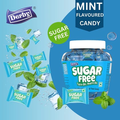 Derby Sugar-Free Hard Candies Mint Flavoured |Approx 115 Candies / 330gm/ Healthy Bhi Taste Bhi/Gift to your Family or Freinds