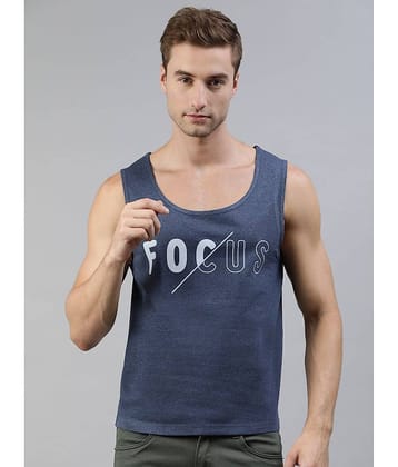 Huetrap Pack of 1 Cotton Blend Regular Fit Men's T-Shirt ( Blue )