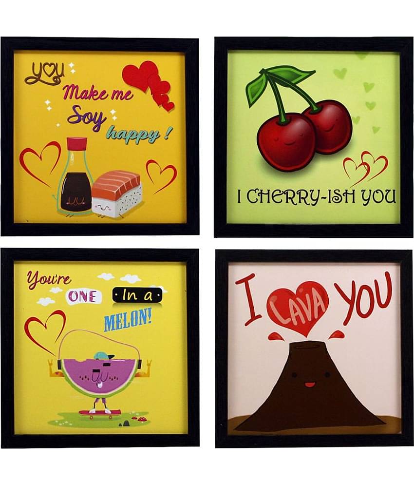 Indianara Love Décor Synthetic Painting With Frame